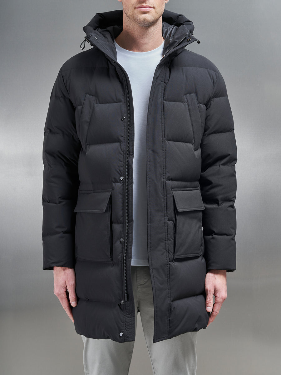 Mid Length Parka in Black