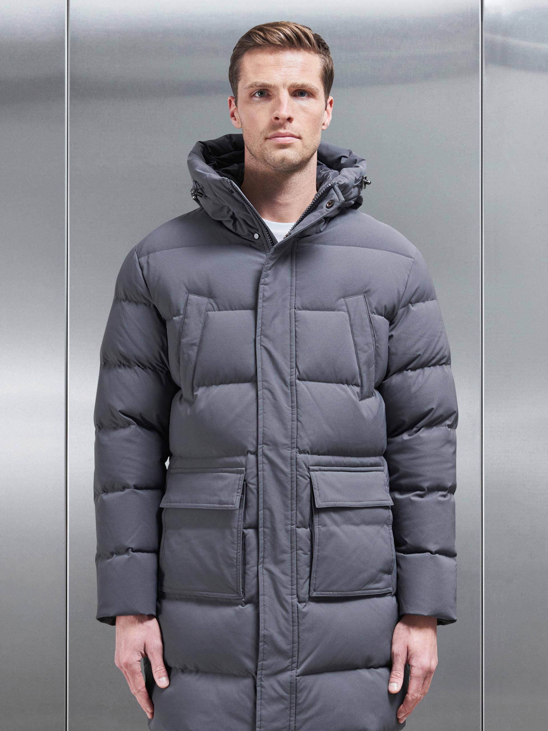 Mid Length Parka in Grey