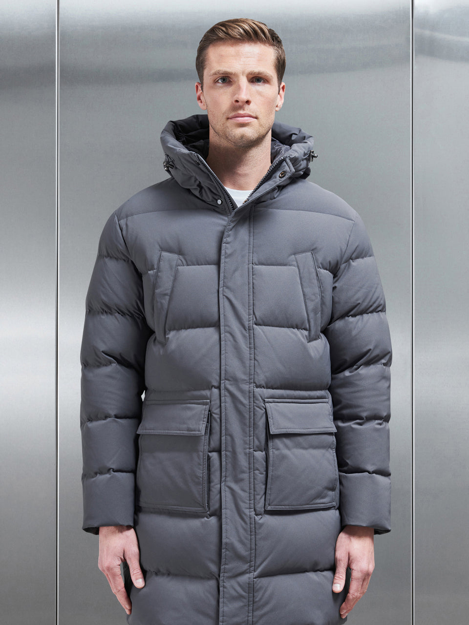 Mid Length Parka in Grey