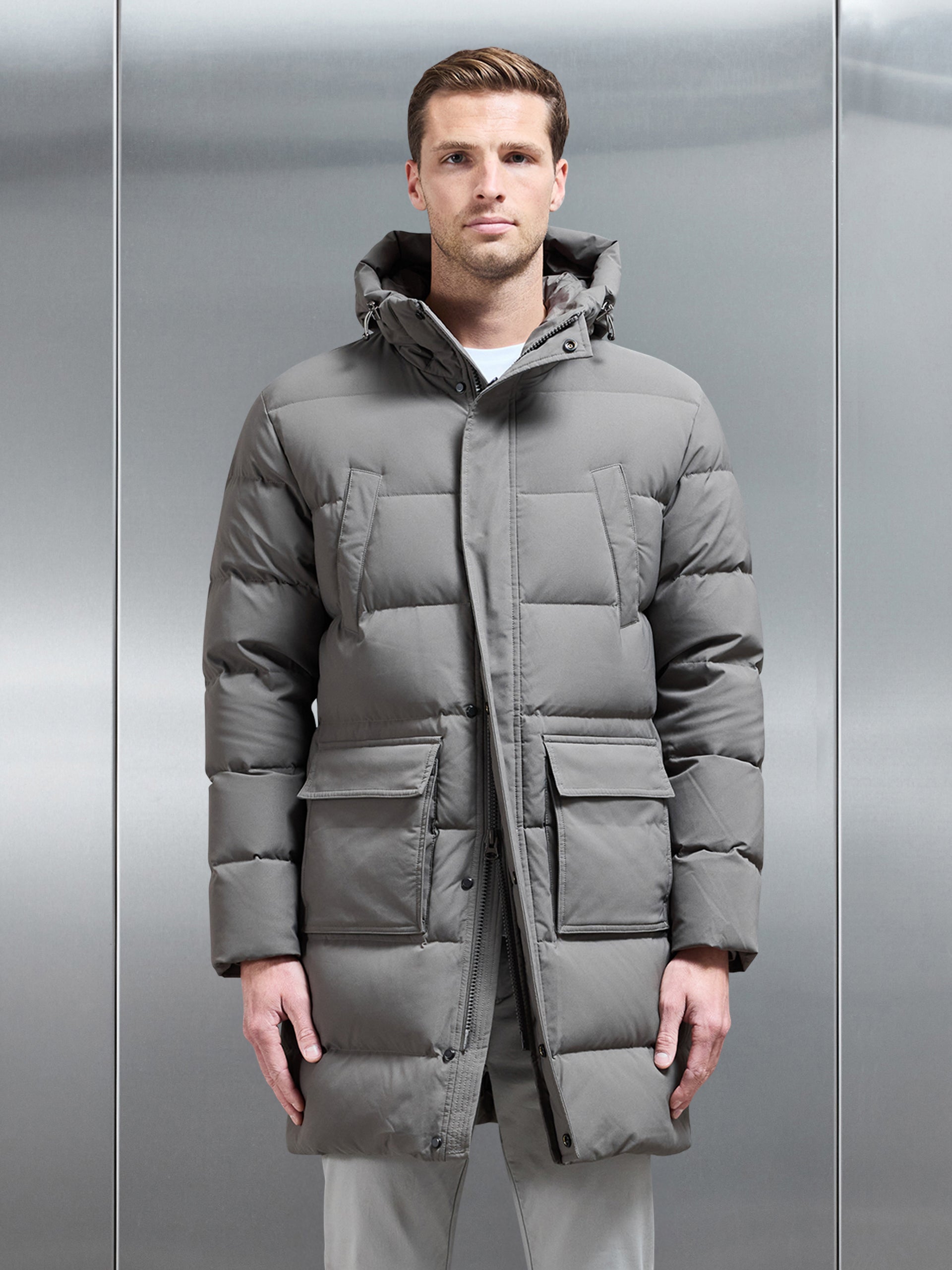 Mid Length Parka in Olive