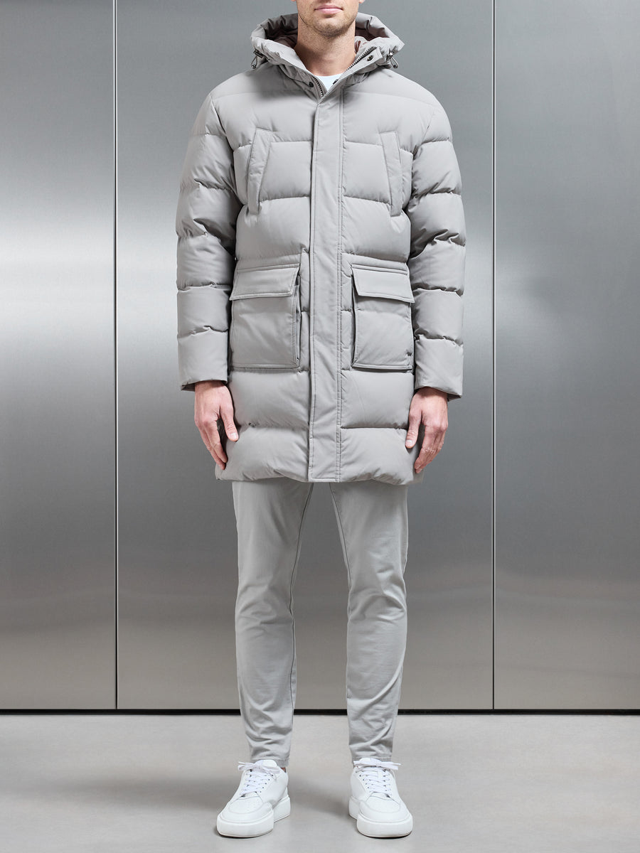 Mid Length Parka in Taupe