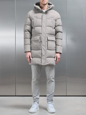 Mid Length Parka in Taupe