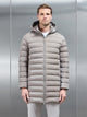 Mid Length Technical Down Jacket in Taupe