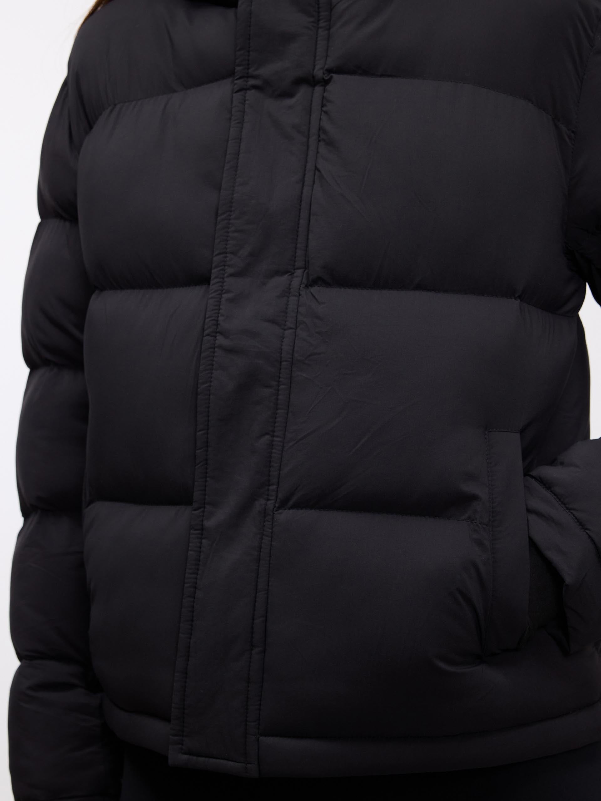 Womens Short Length Puffer Jacket in Black