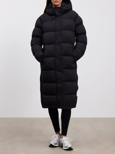 Womens Mid Length Puffer Jacket in Black