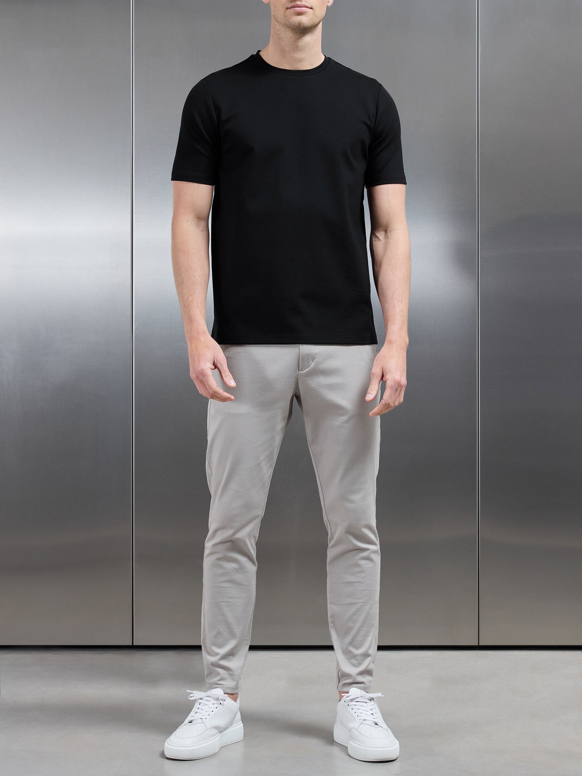 Mid Weight Interlock Essential T-Shirt in Black