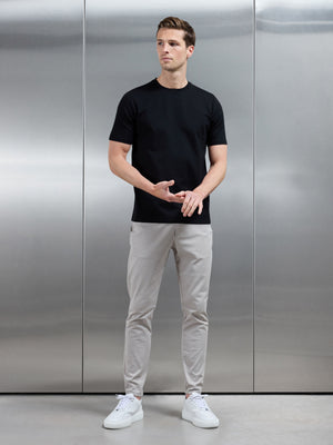 Mid Weight Interlock Essential T-Shirt in Black