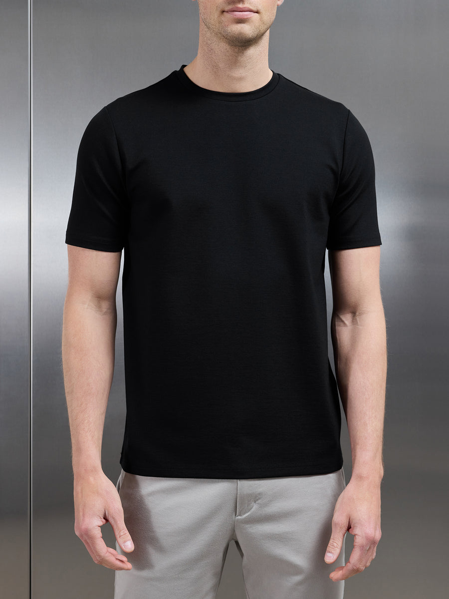 Mid Weight Interlock Essential T-Shirt in Black