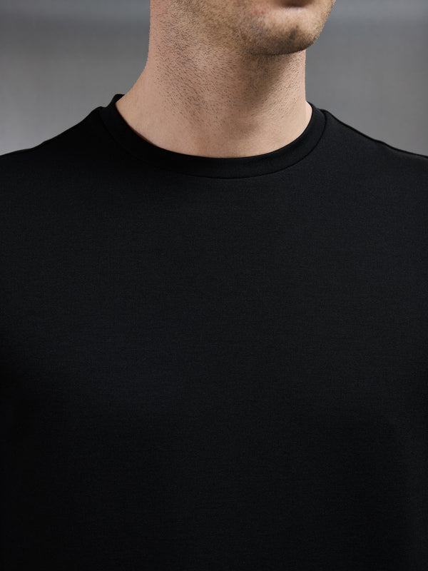 Mid Weight Interlock Essential T-Shirt in Black