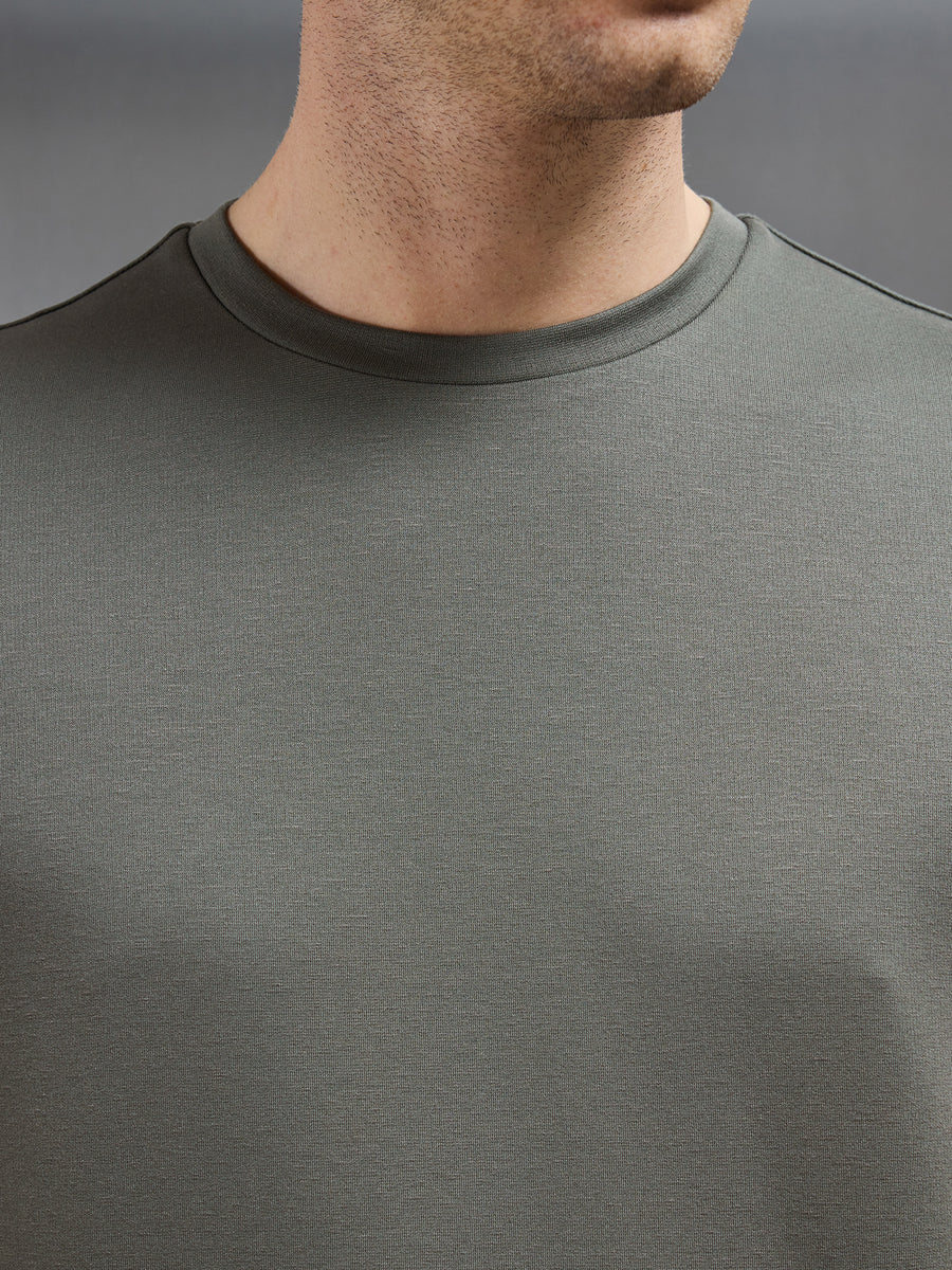 Mid Weight Interlock Essential T-Shirt in Olive