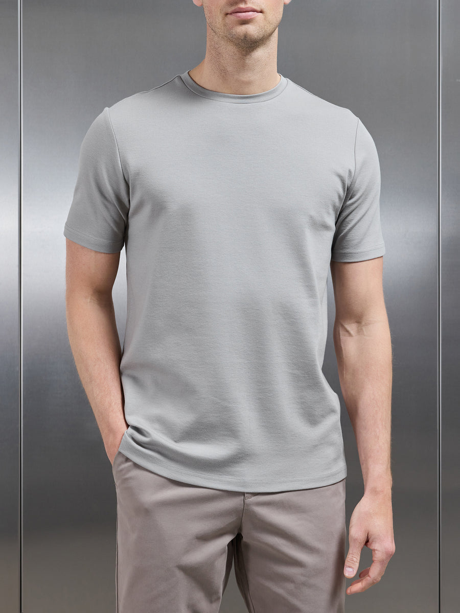 Mid Weight Interlock Essential T-Shirt in Stone
