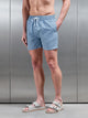 Mosaic Print Drawstring Swim Short in Light Blue