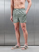 Mosaic Print Drawstring Swim Short in Sage