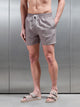 Mosaic Print Drawstring Swim Short in Taupe