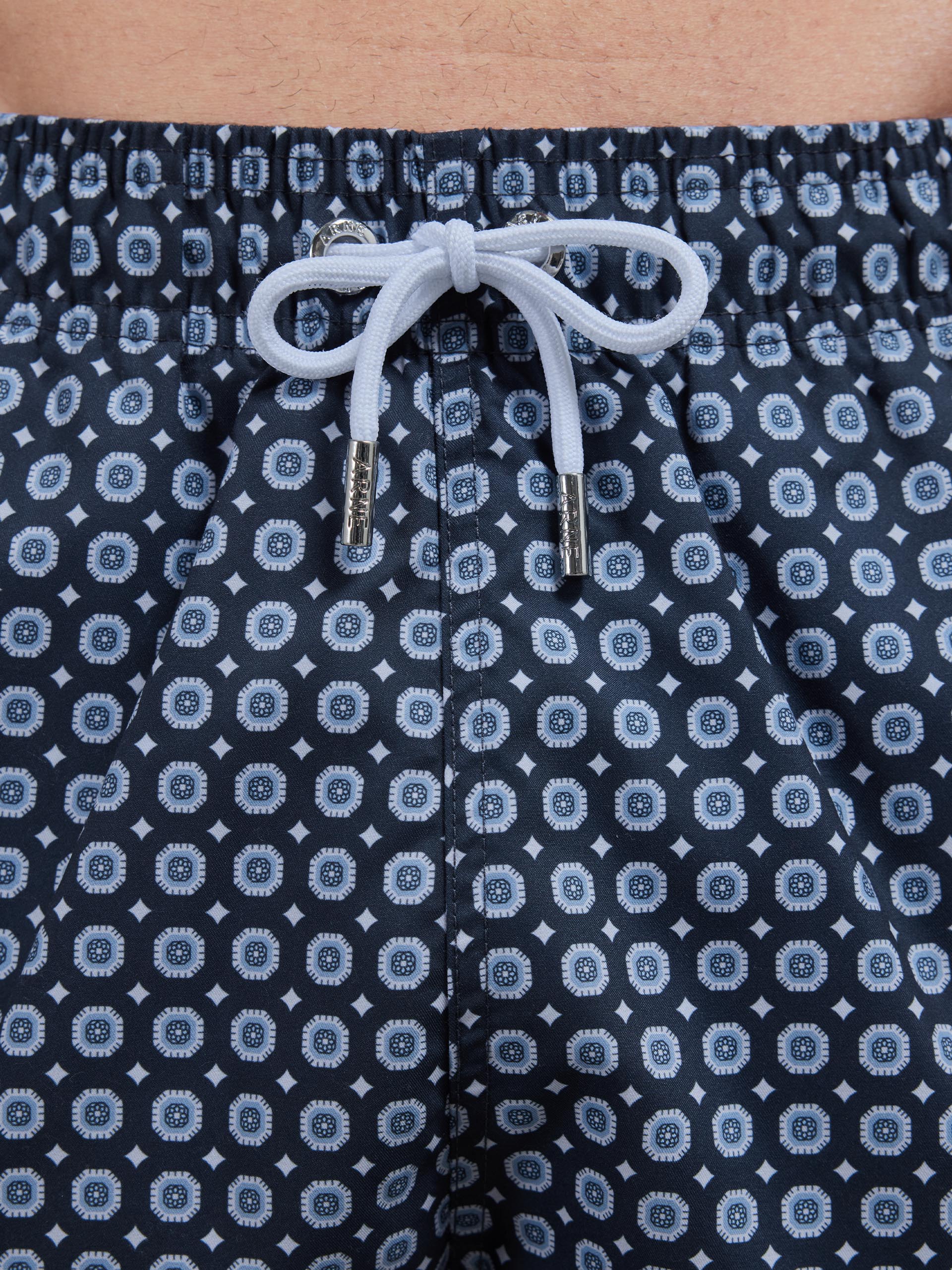 Mosaic Printed Swim Short in Navy