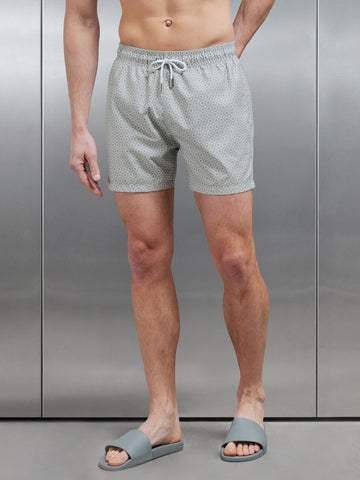 Mosaic Printed Swim Short in Stone