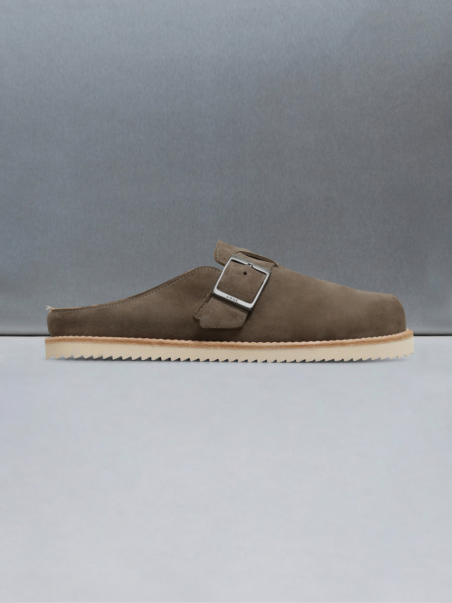 Suede Mule in Taupe