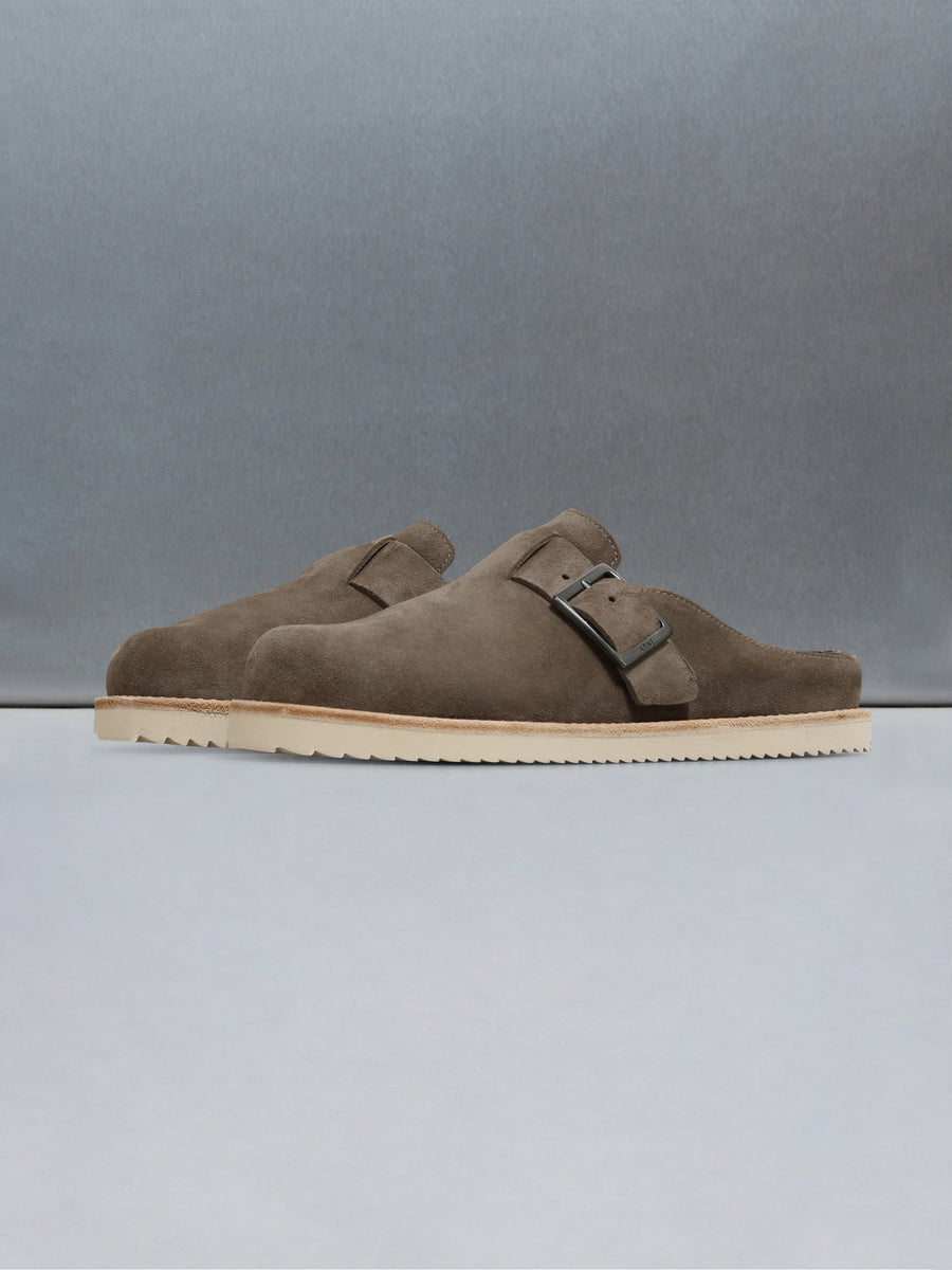 Suede Mule in Taupe