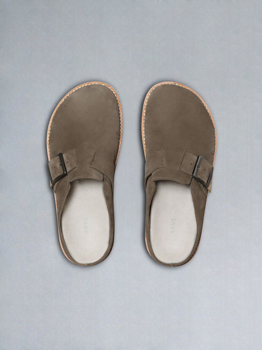 Suede Mule in Taupe