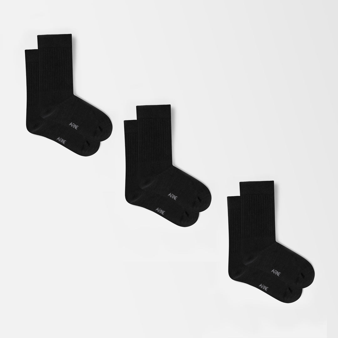 3 Pack ARNE Socks in Black