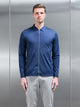 Mercerised Pique Zip Through Jacket in Navy
