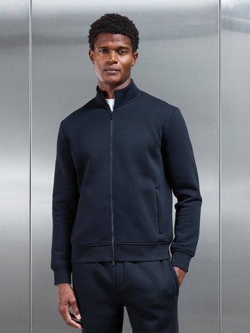 Neoprene Funnel Neck Jacket in Black