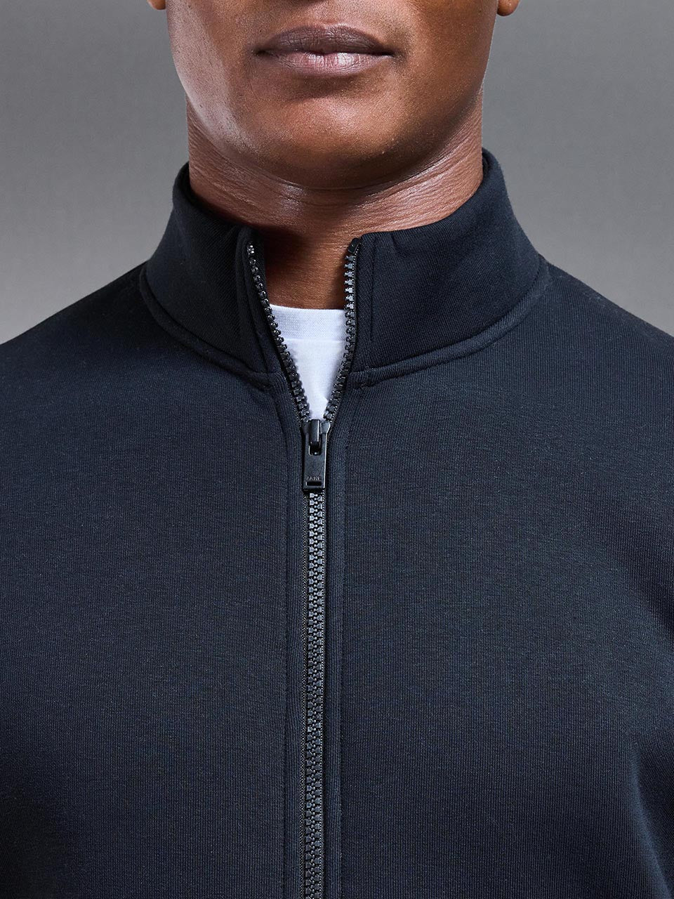 Neoprene Funnel Neck Jacket in Black