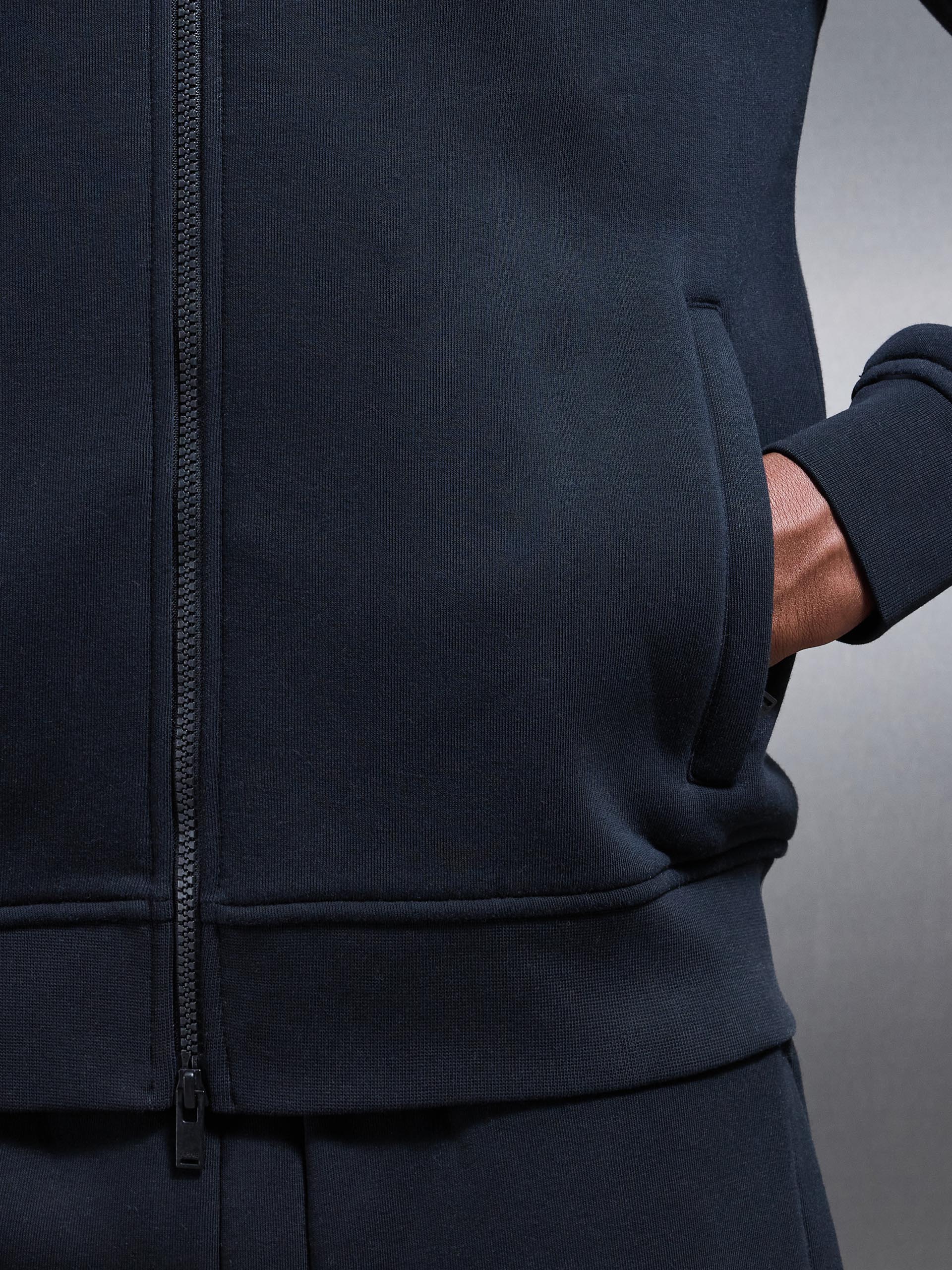 Neoprene Funnel Neck Jacket in Black