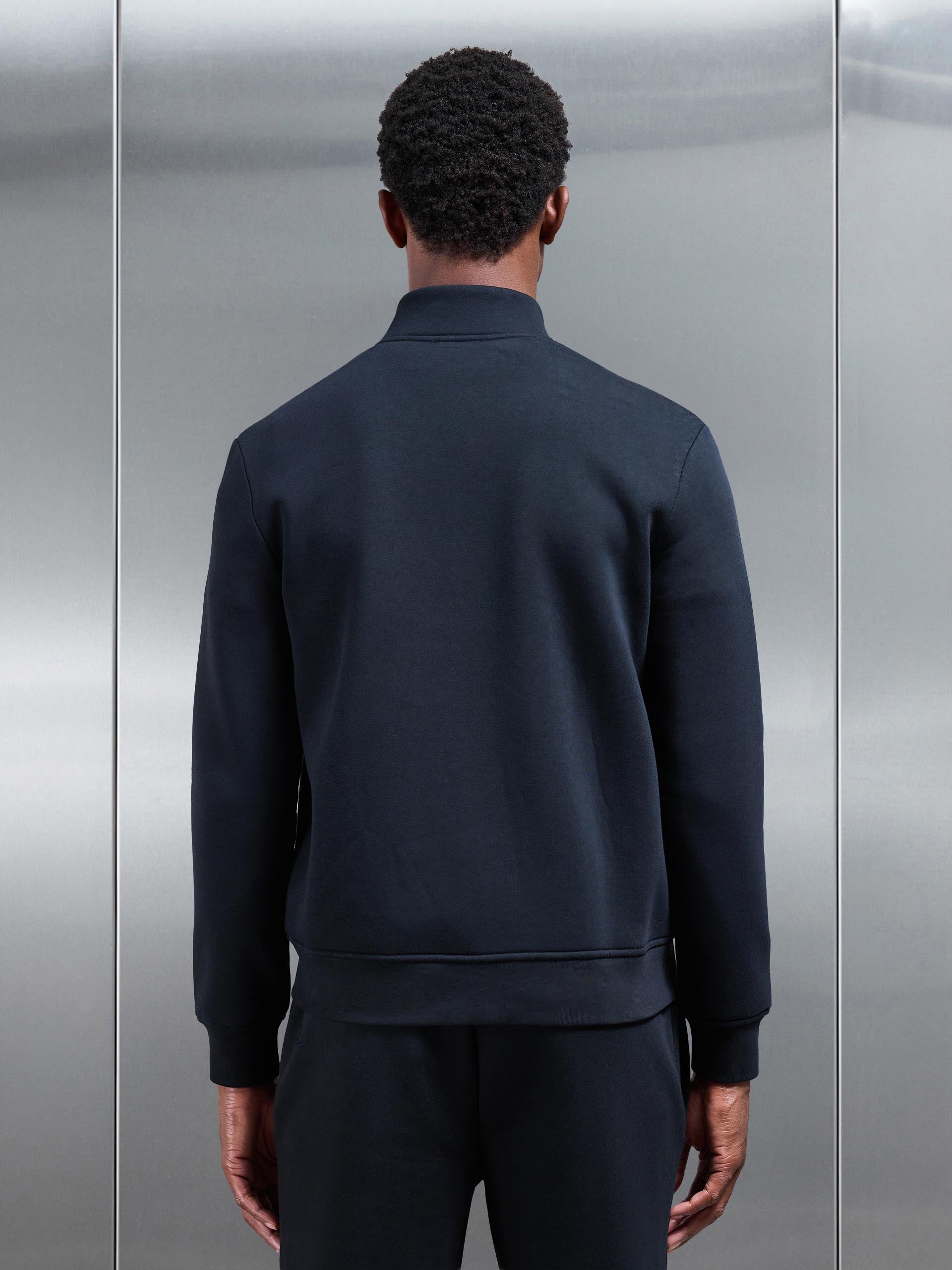 Neoprene Funnel Neck Jacket in Black