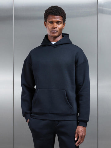 Neoprene Relaxed Fit Hoodie in Black