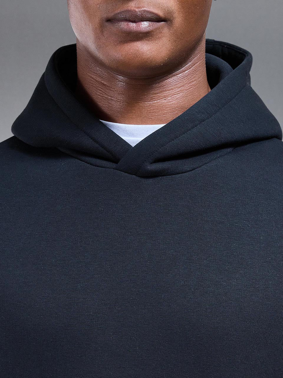 Neoprene Relaxed Fit Hoodie in Black