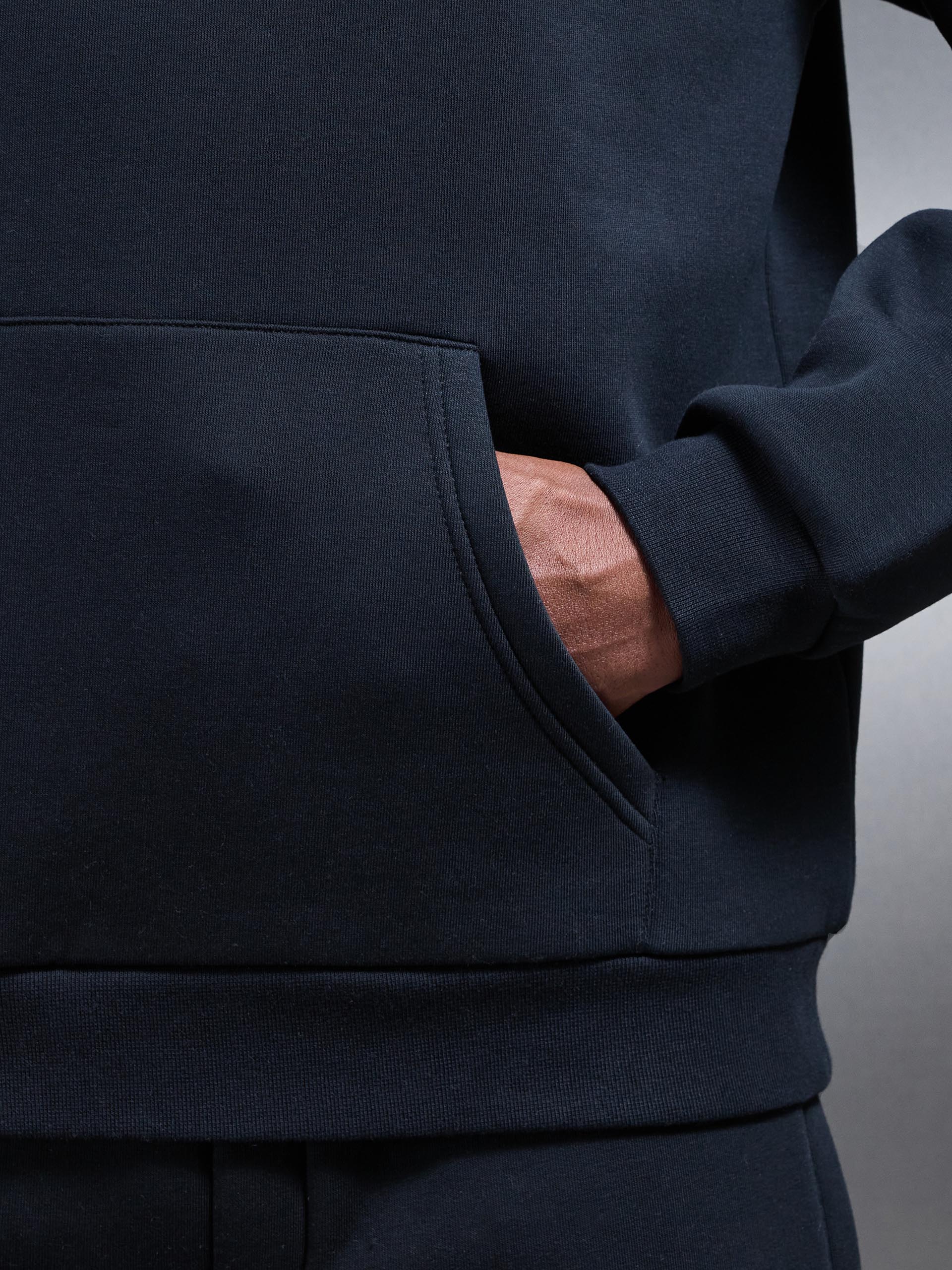 Neoprene Relaxed Fit Hoodie in Black
