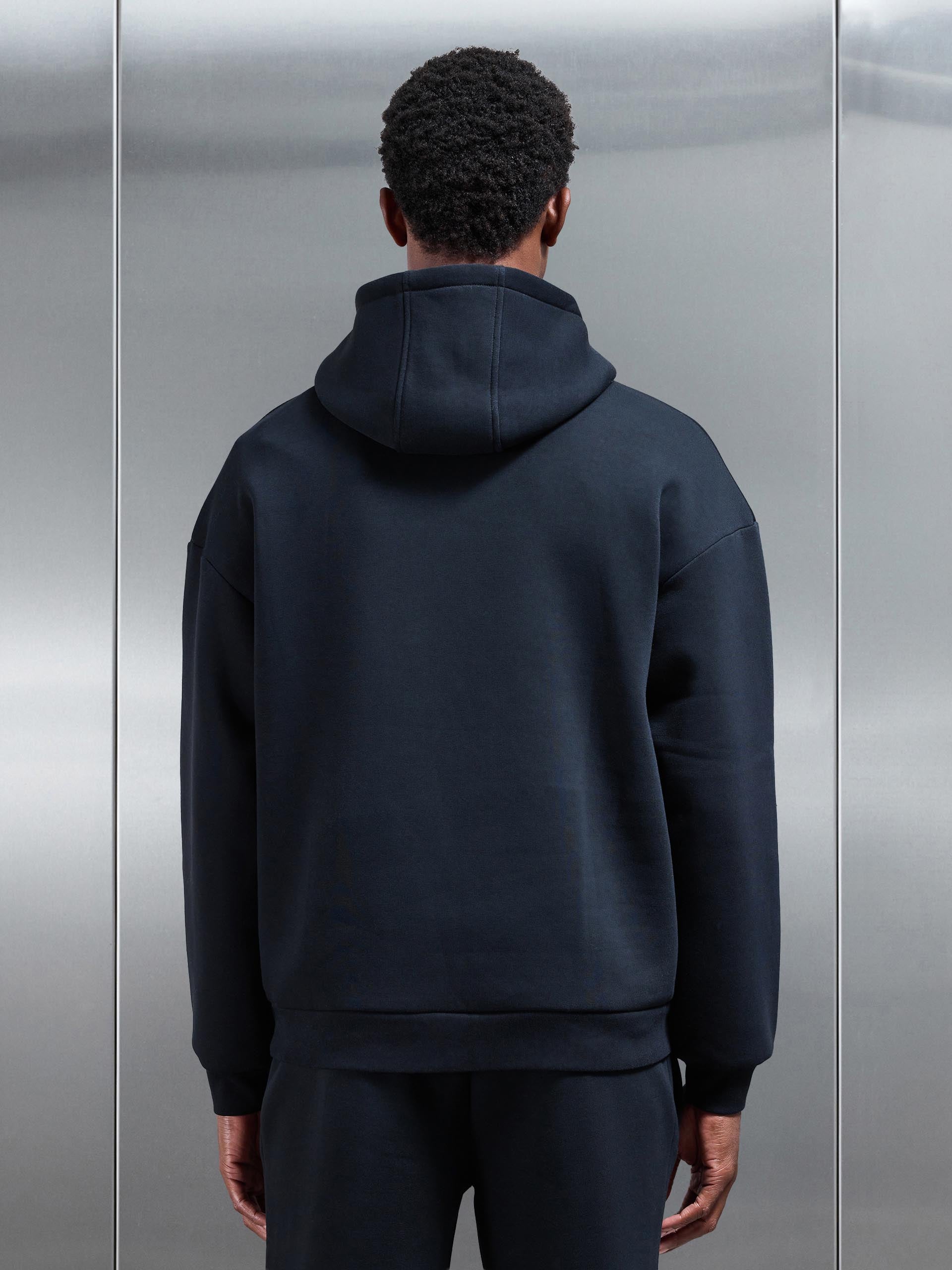 Neoprene Relaxed Fit Hoodie in Black