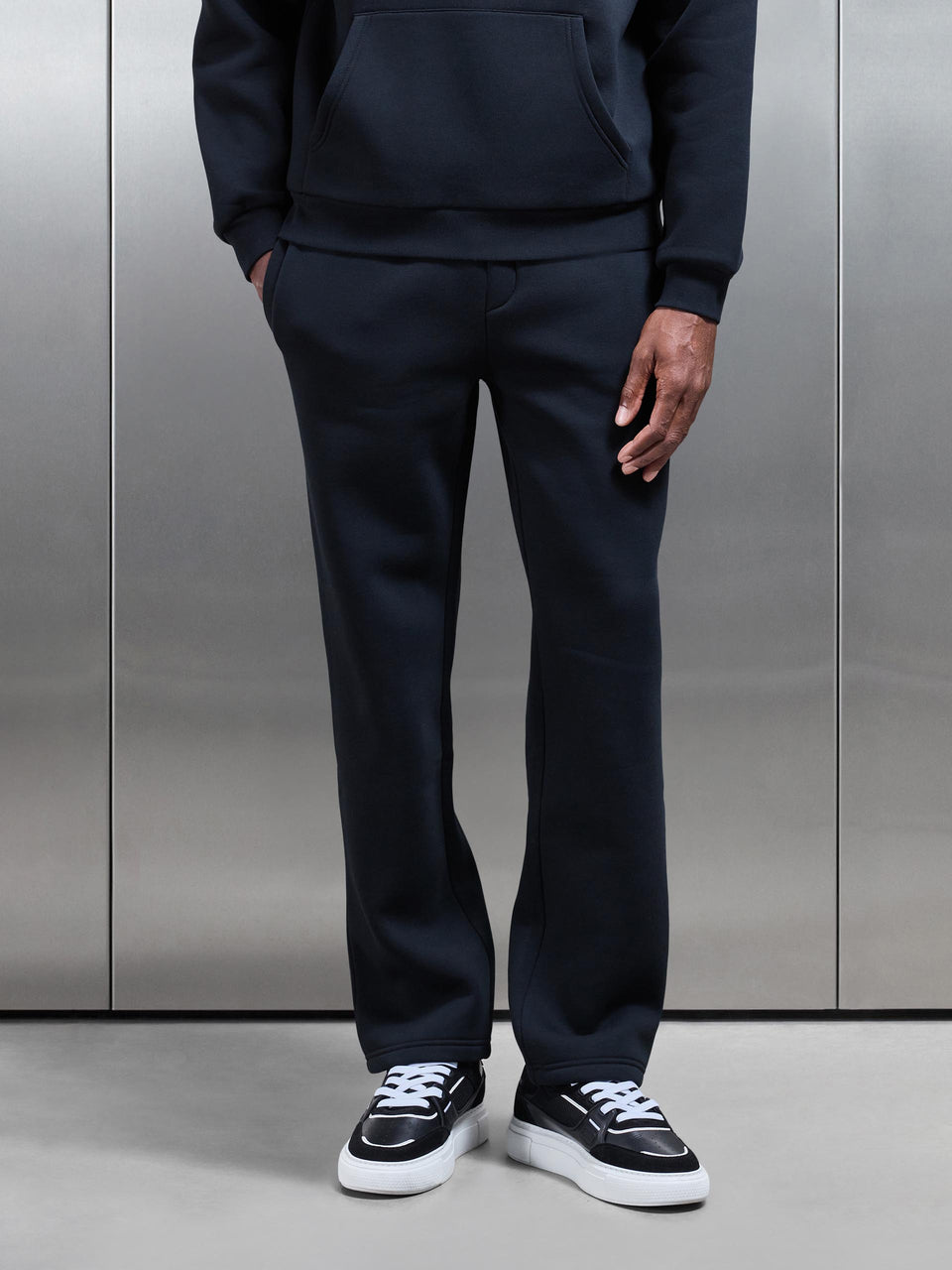 Neoprene Straight Leg Jogger in Black