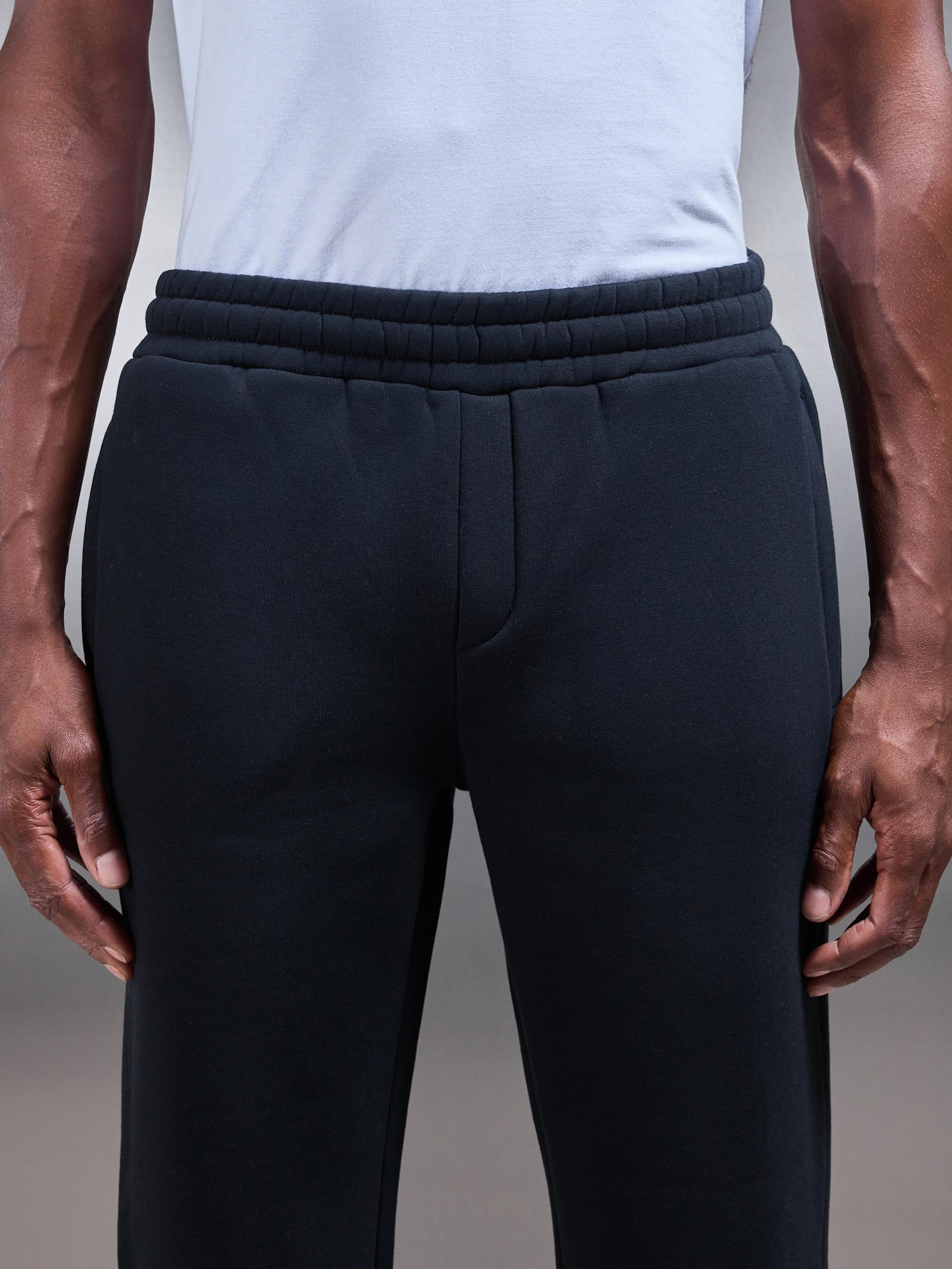 Neoprene Straight Leg Jogger in Black