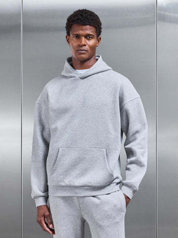 Neoprene Relaxed Fit Hoodie in Marl Grey
