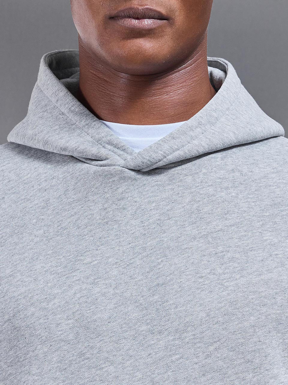 Neoprene Relaxed Fit Hoodie in Marl Grey
