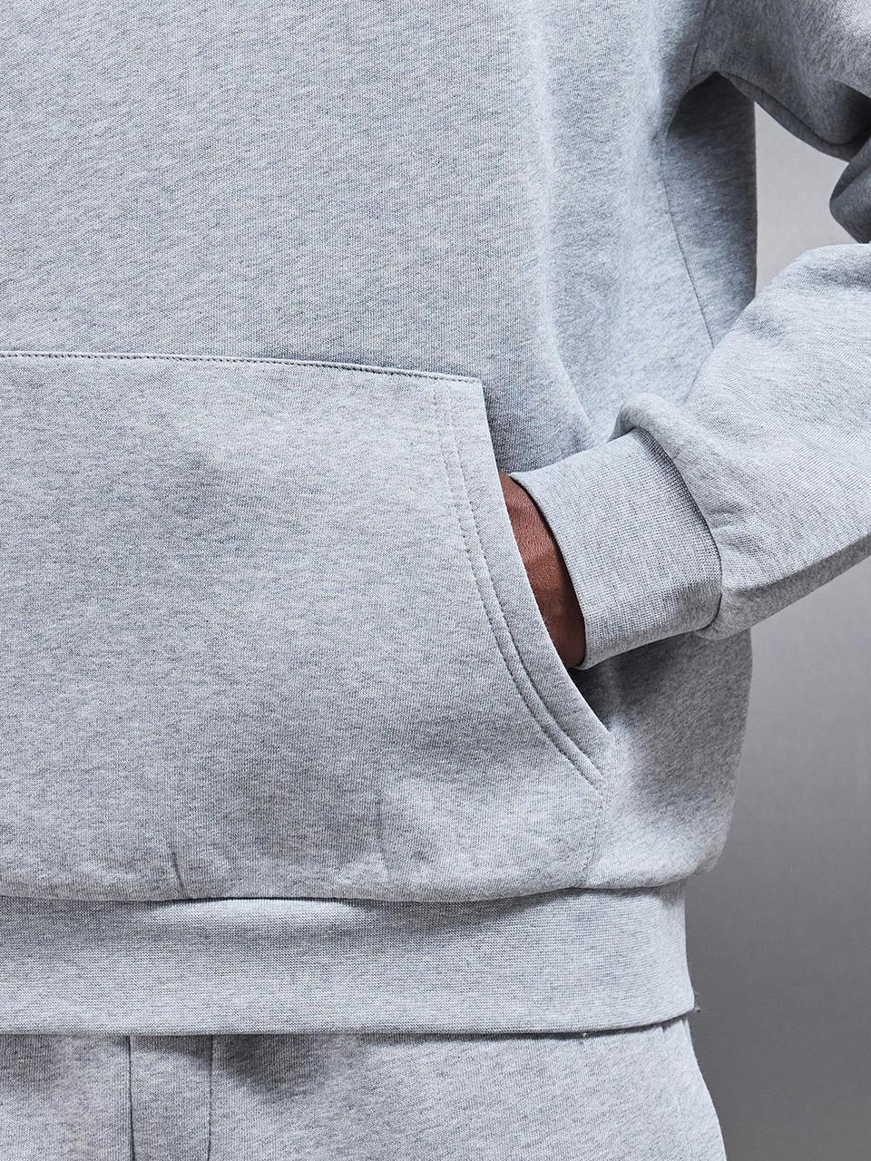 Neoprene Relaxed Fit Hoodie in Marl Grey