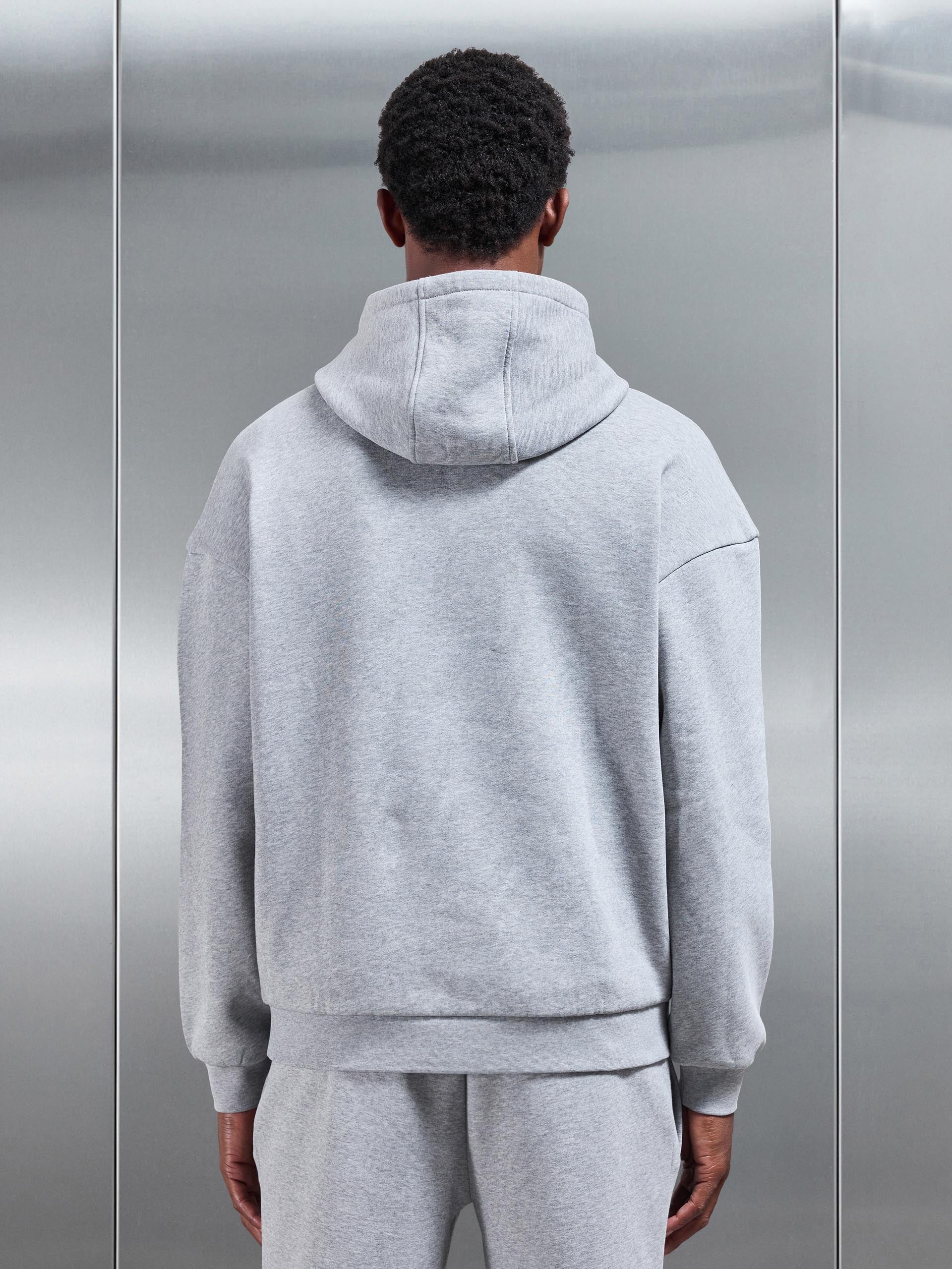 Neoprene Relaxed Fit Hoodie in Marl Grey