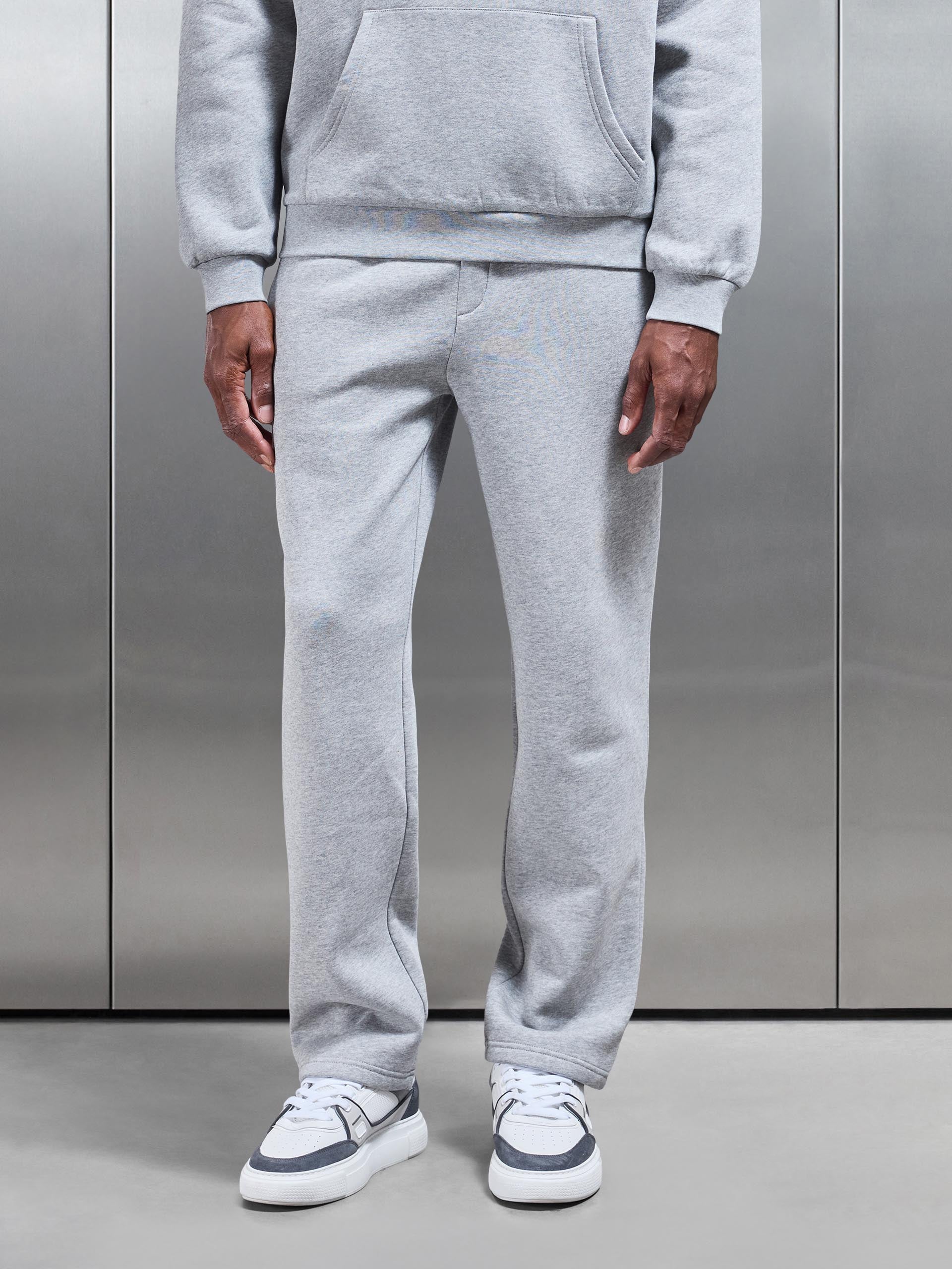 Neoprene Straight Leg Jogger in Marl Grey