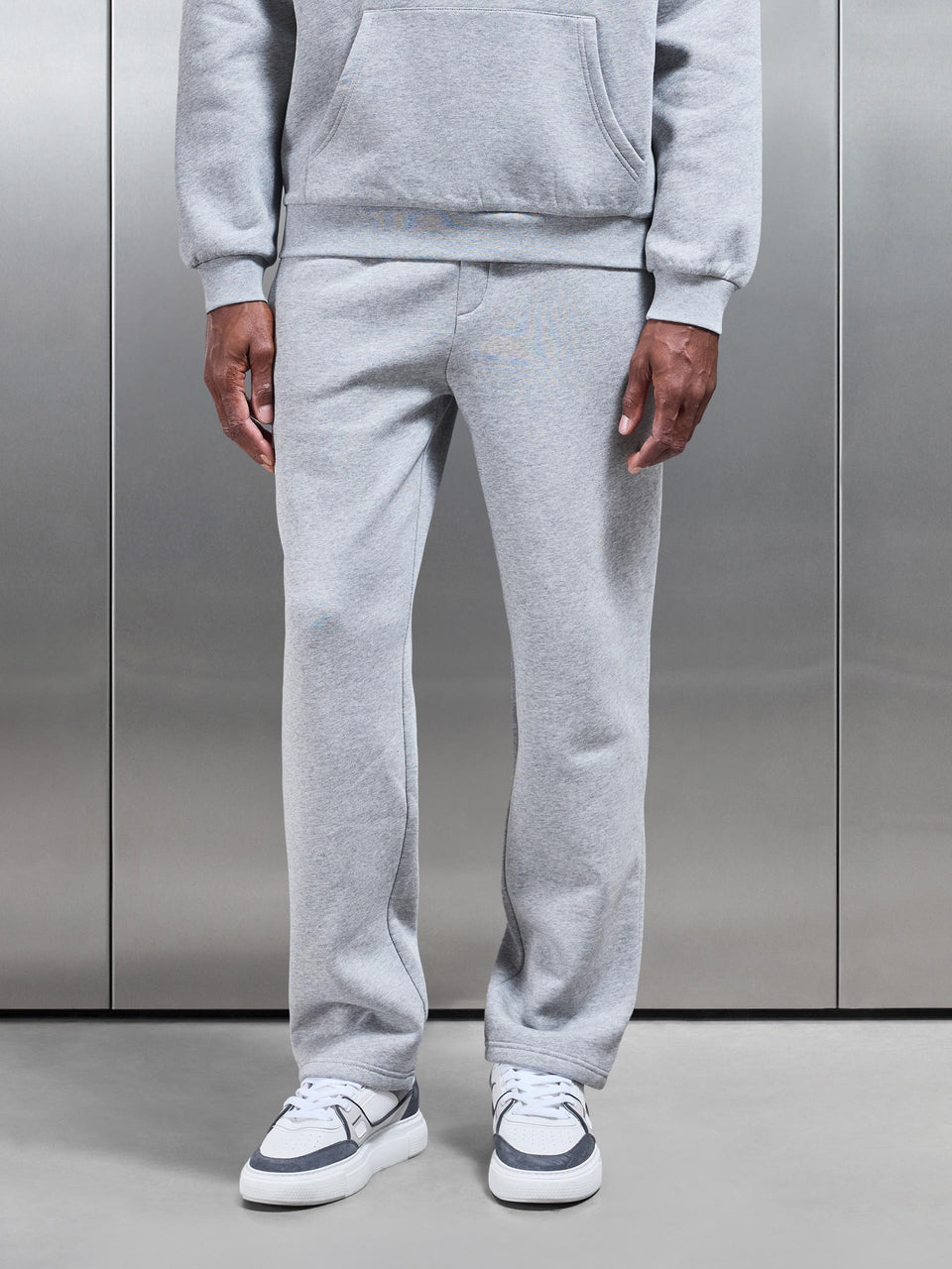 Neoprene Straight Leg Jogger in Marl Grey