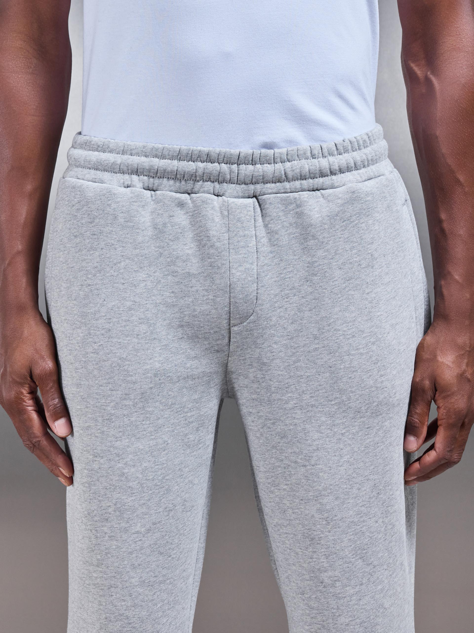Neoprene Straight Leg Jogger in Marl Grey