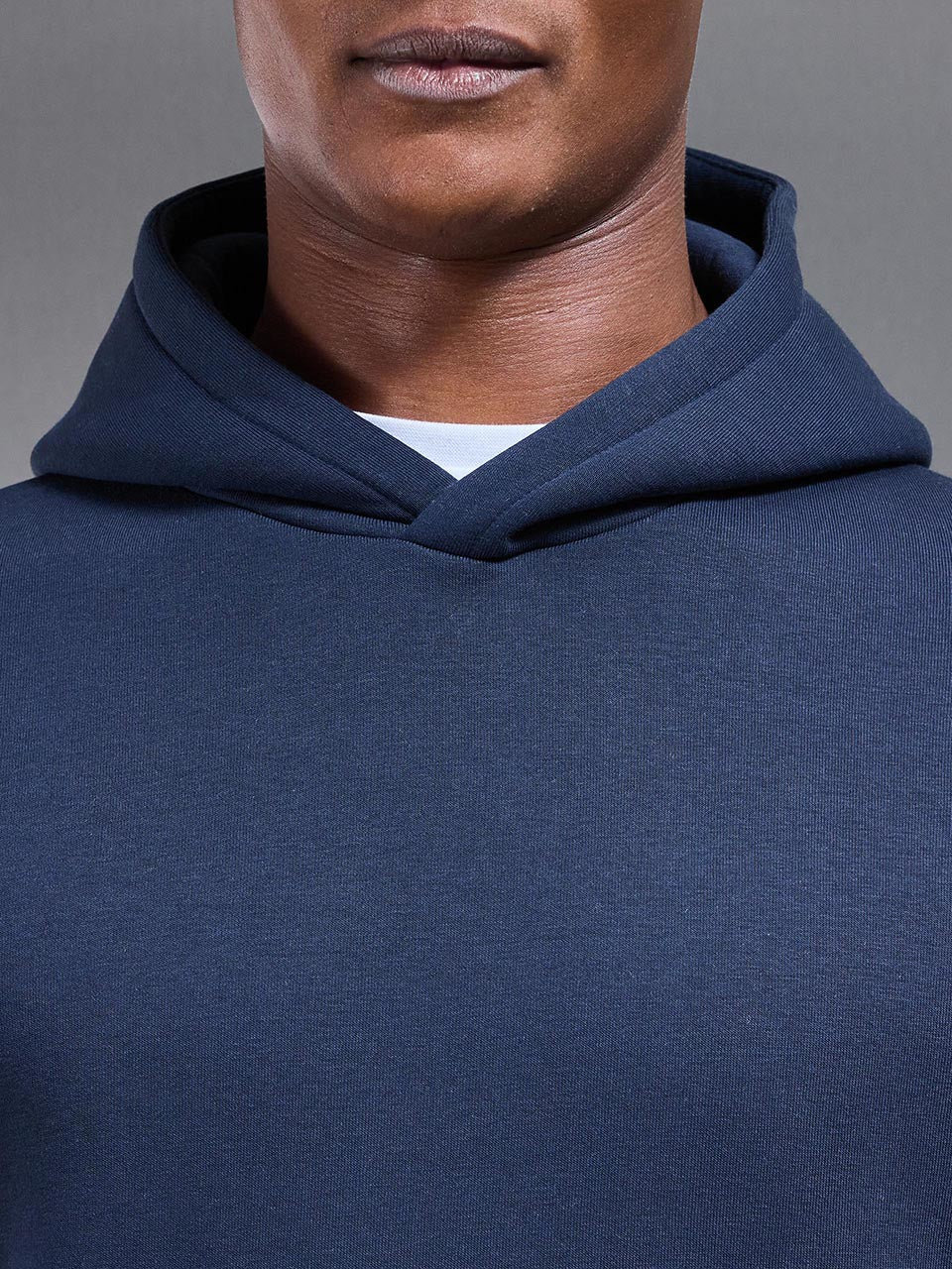 Neoprene Relaxed Fit Hoodie in Navy