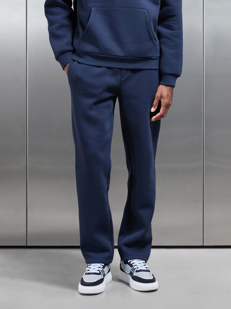 Neoprene Straight Leg Jogger in Navy