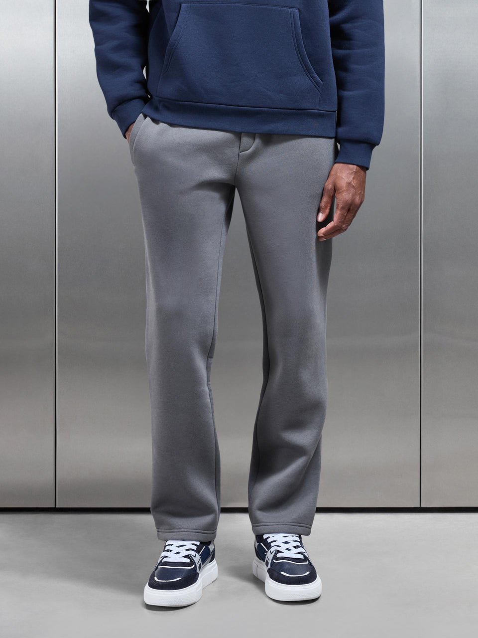 Neoprene Straight Leg Jogger in Grey
