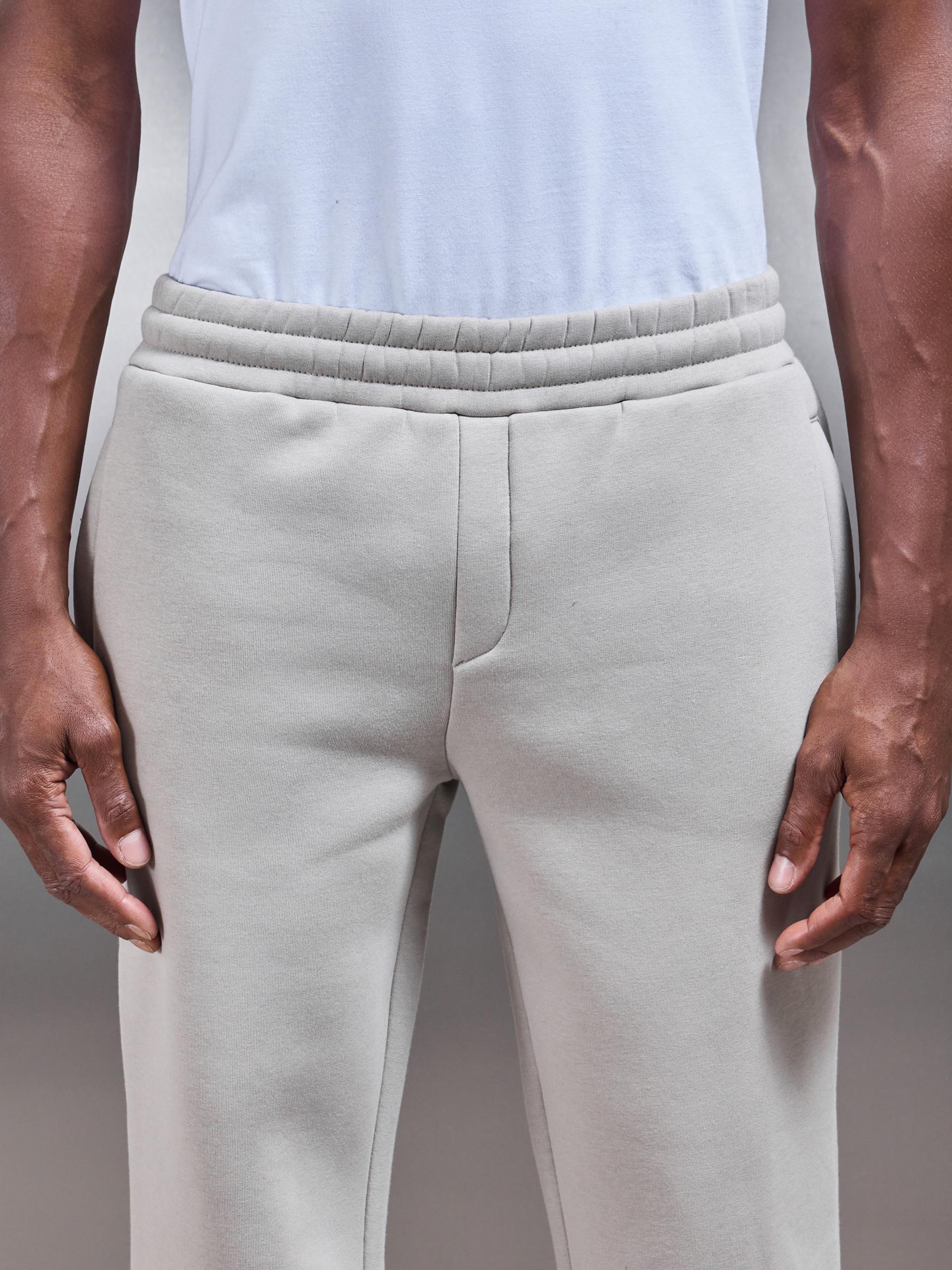 Neoprene Straight Leg Jogger in Stone