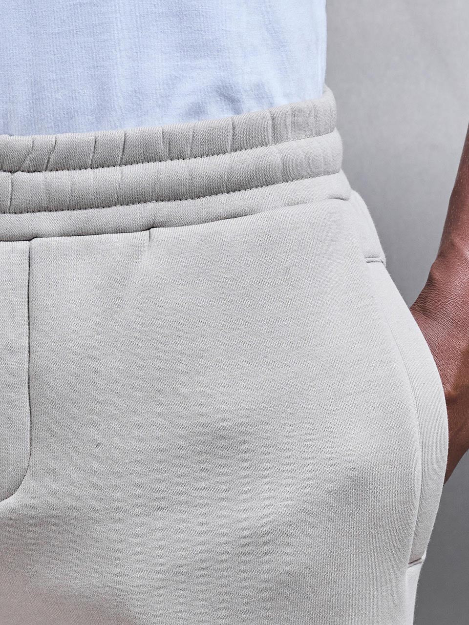 Neoprene Straight Leg Jogger in Stone