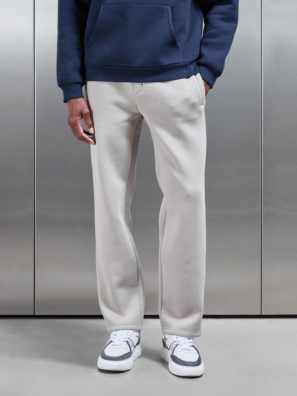 Neoprene Straight Leg Jogger in Stone