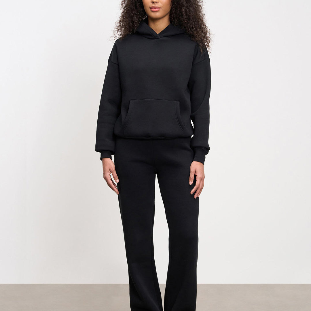 Womens Neoprene Hoodie in Black