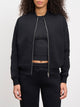 Womens Neoprene Bomber Jacket in Black